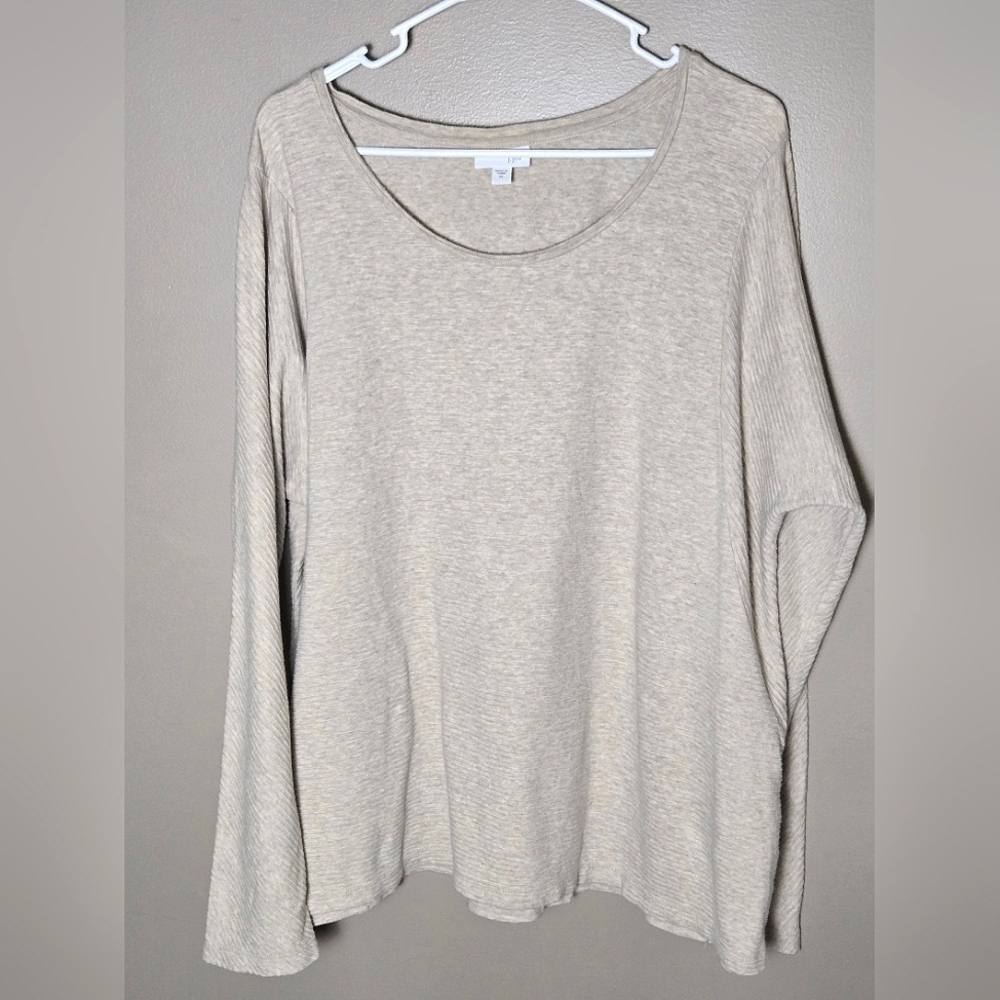 J. Jill 100% Cotton Ribbed Minimalist Elevated Basic Closet Staple Top, XL